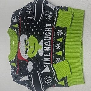 The Grinch Toddler Ugly Christmas Sweater, Define Naughty Green Black Size 12M